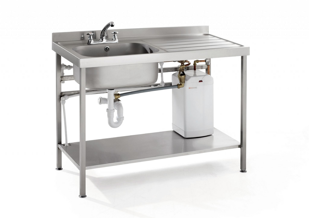 Parry Quick Fit Sink 1800 x 700 Double Bowl Right Hand Drainer With Integral 30Ltr Water Boiler Medical & Hygiene Parry   