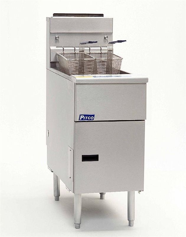 Pitco CE-SG14S Twin Basket Single Tank Solstice 4 Burner Gas Fryer Freestanding Gas Fyers Pitco   