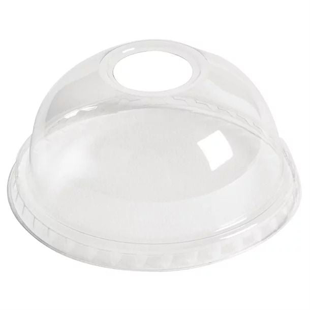 Plastico Domed Lids With Hole 95mm (Pack of 1000) - DE133 Disposable Glasses Plastico   