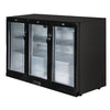 Polar Back Bar Cooler with Hinged Doors in Black 330Ltr - GL004 Triple Door Bottle Coolers Polar   