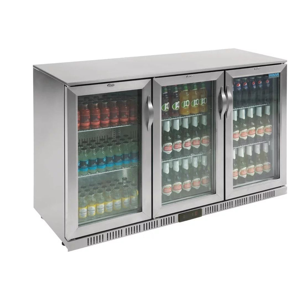Polar Back Bar Cooler with Hinged Doors in Stainless Steel 330Ltr - GL009