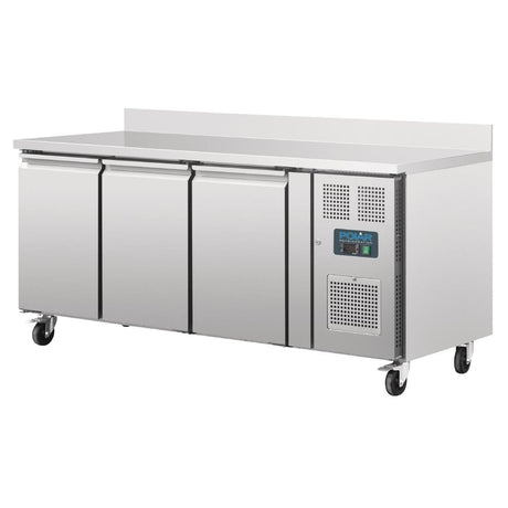Polar Counter 3 Door Fridge with Upstand 417 Ltr - DL915 Refrigerated Counters - Triple Door Polar   