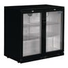 Polar Double Hinged Door Back Bar Cooler in Black with LED Lighting - GL012