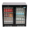 Polar Double Hinged Door Back Bar Cooler in Black with LED Lighting - GL012