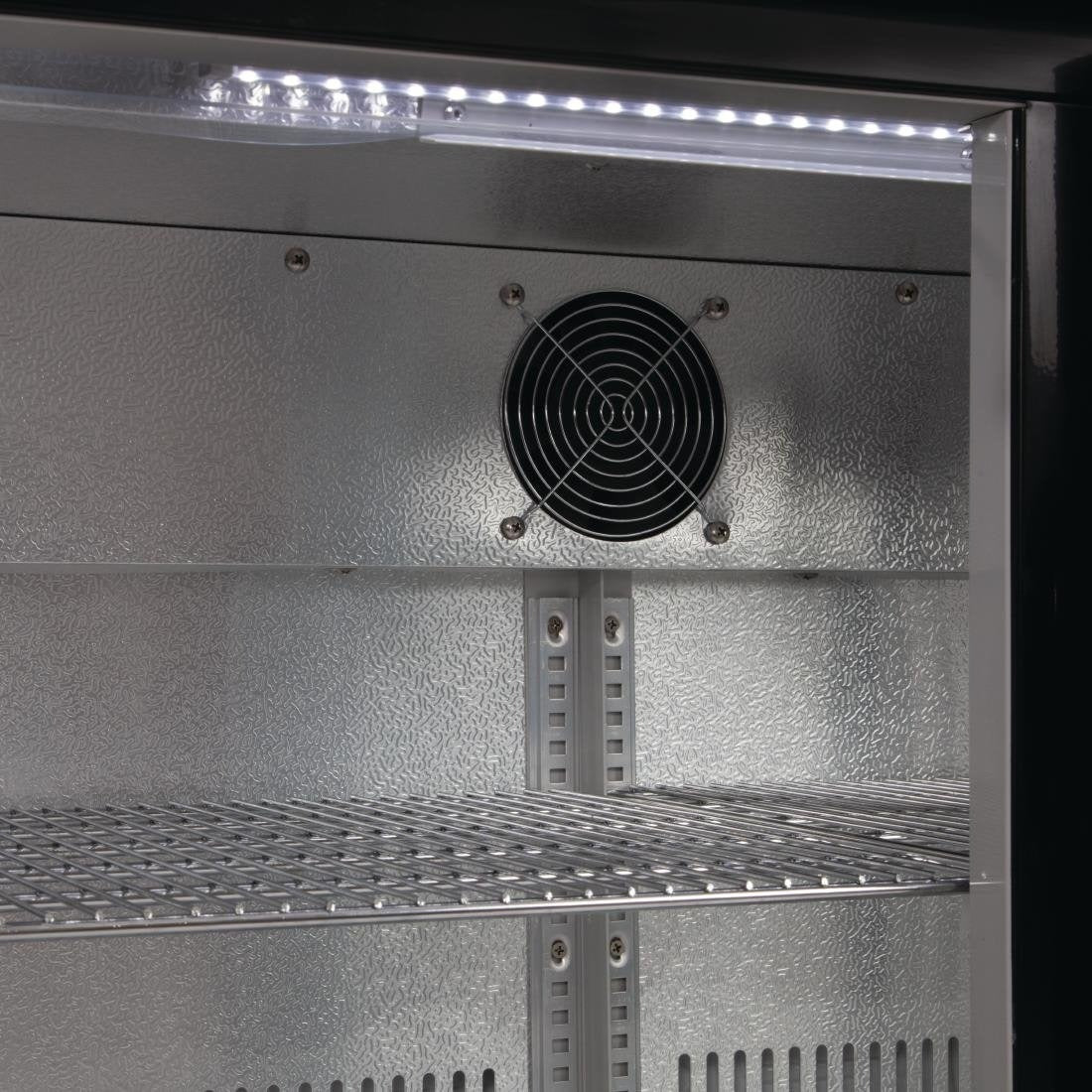 Polar Double Hinged Door Back Bar Cooler in Black with LED Lighting - GL012 Double Door Bottle Coolers Polar   