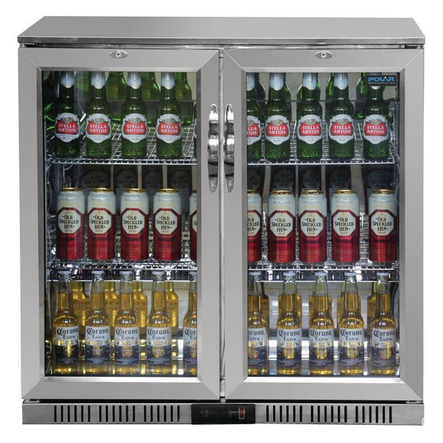 Polar Double Hinged Door Back Bar Cooler with LED Lighting - GL008