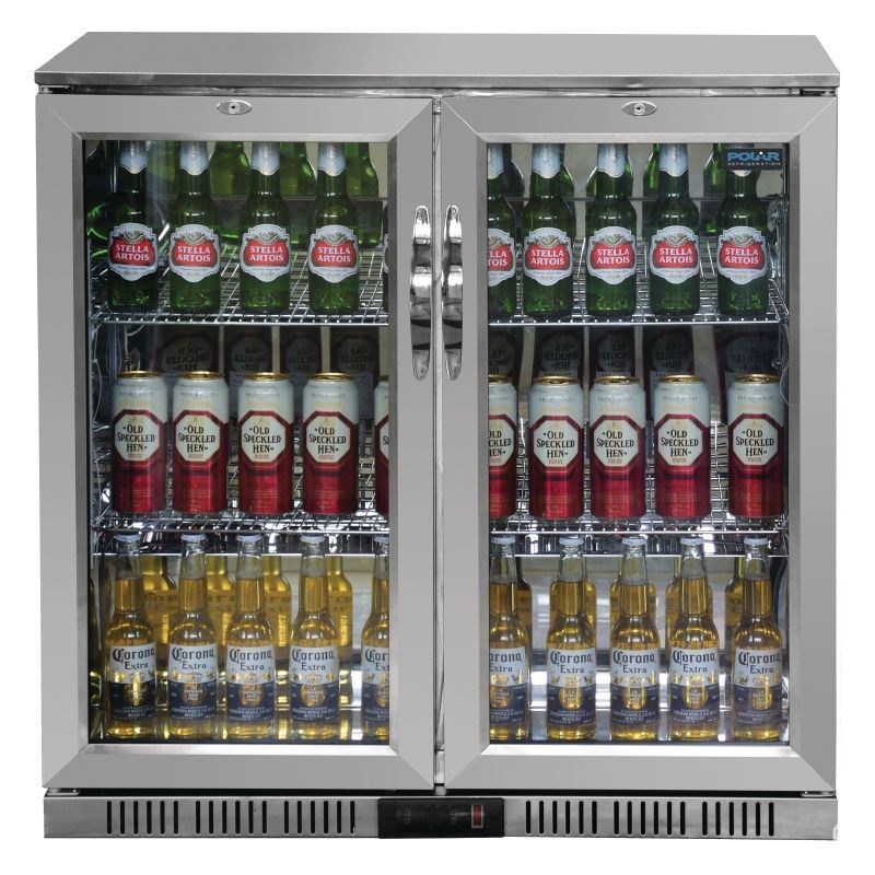 Polar Double Hinged Door Back Bar Cooler with LED Lighting - GL008 Double Door Bottle Coolers Polar   