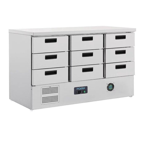 Polar G-Series Refrigerated Counter with 9 Drawers 368Ltr - FA441 Counter Fridges With Drawers Polar   