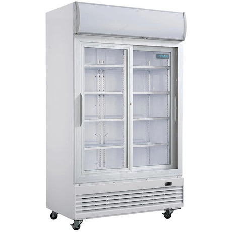Polar G-Series Upright Display Cooler with Light Box 950Ltr with Sliding Doors - GE581