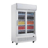 Polar G-Series Upright Display Cooler with Light Box 950Ltr with Sliding Doors - GE581 Upright Double Door Bottle Coolers Polar   