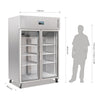 Polar Upright Double Glass Door Gastro Refrigerator 1200Ltr - CW198