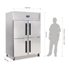 Polar Upright Double Stable Door Gastro Freezer 1200Ltr - CW196