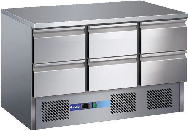 Prodis Compact EC-6DSS under counter 6 drawer stainless steel refrigerator Counter Fridges With Drawers Prodis   