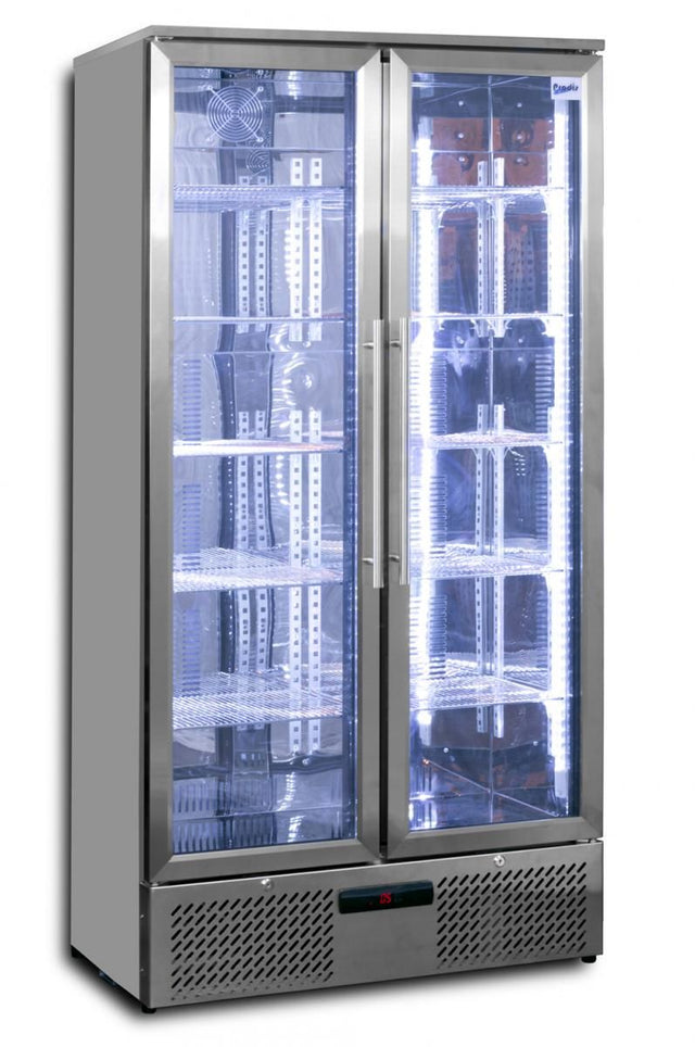 Prodis NT20ST-HC Double Door Stainless Steel Finish Upright Bottle Cooler Upright Double Door Bottle Coolers Prodis   