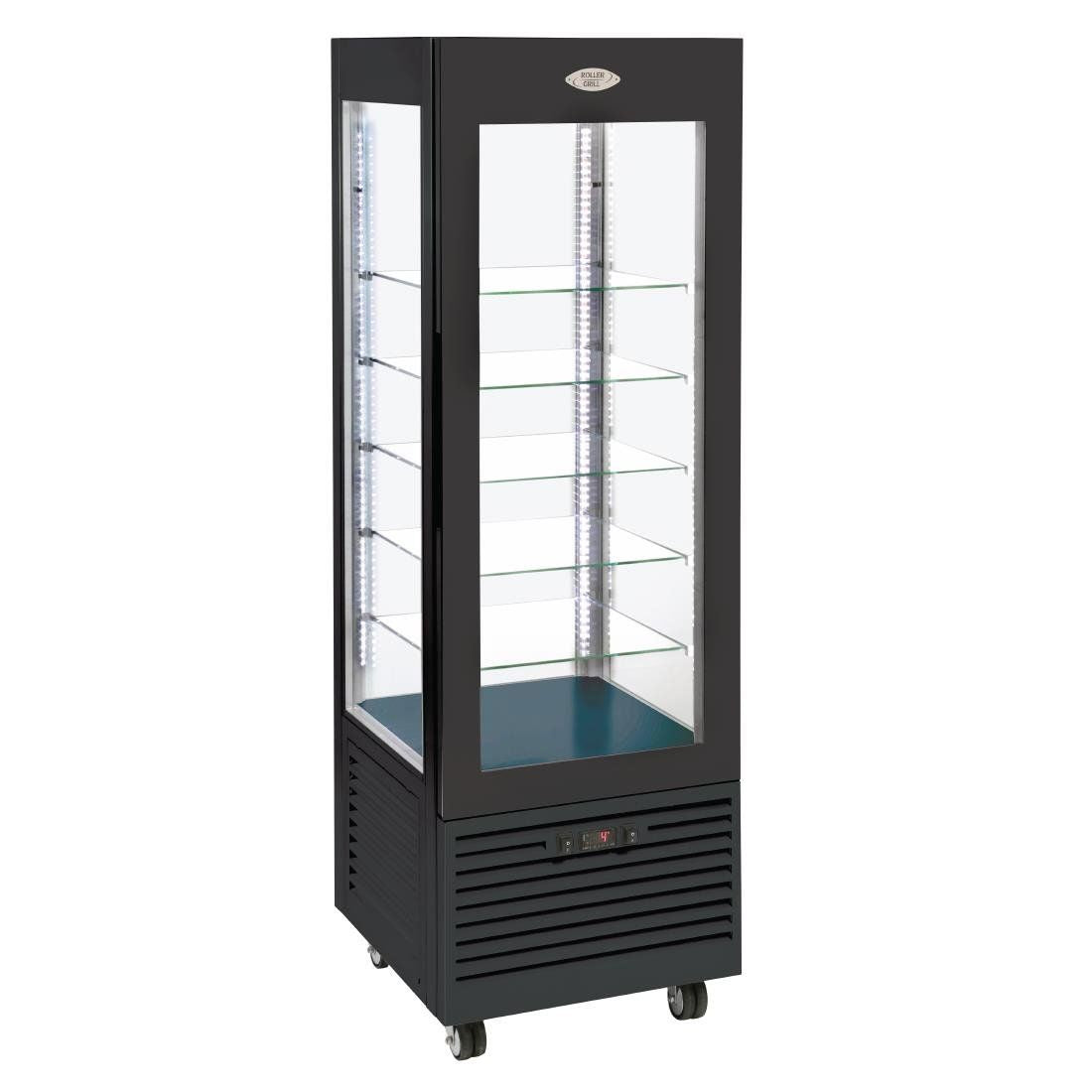 Roller Grill Display Fridge with Fixed Shelves Black - DT734