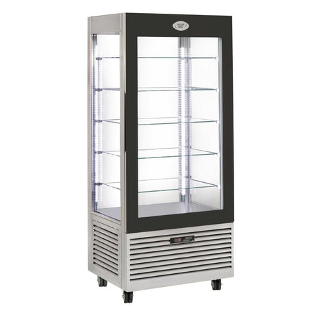Roller Grill Display Fridge with Fixed Shelves Stainless Steel - DT736 Refrigerated Floor Standing Display Roller Grill   