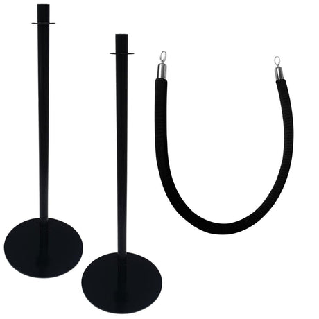 Special Offer Bolero 1.5m Black Barrier Rope and Barrier Posts - SA547 Bolero Barrier Systems Bolero   