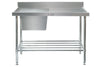 Simply Stainless Commercial Single Bowl Sink – Left Bowl Right Hand Drainer 1500mm Wide | SS051500L Single Bowl Sinks Simply Stainless