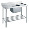 Simply Stainless Commercial Single Centre Bowl Sink - Double Drainer 1800mm Wide | SS051800C Single Bowl Sinks Simply Stainless