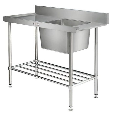 Simply Stainless Commercial Single Bowl Sink – Right Bowl Left Hand Drainer 1800mm Wide | SS051800R Single Bowl Sinks Simply Stainless
