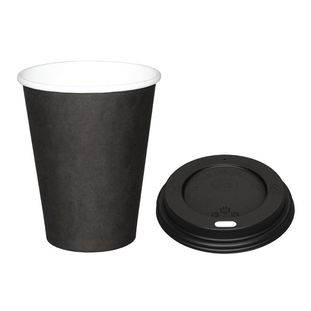 Special Offer  Fiesta Black 225ml Hot Cups and Black Lids (Pack of 1000) - SA431 Disposable Cups Fiesta   