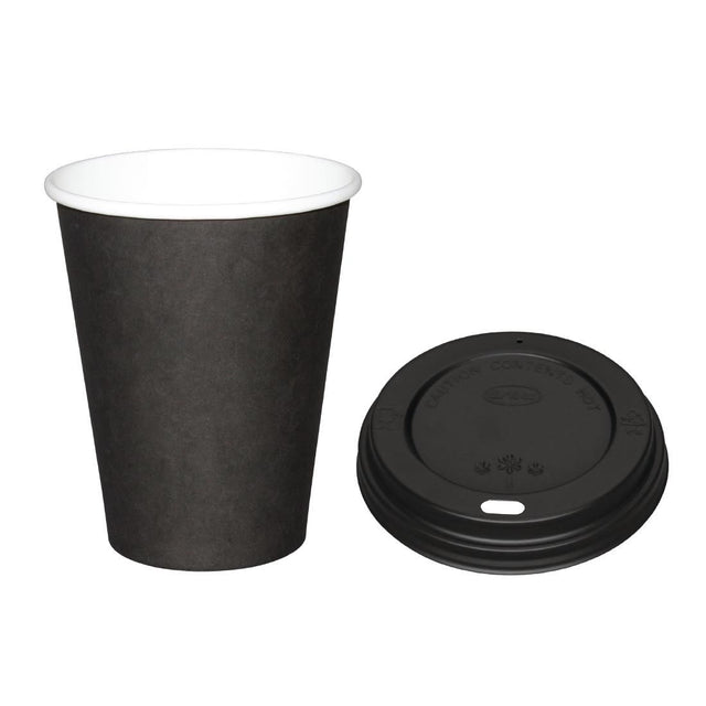 Special Offer  Fiesta Black 340ml Hot Cups and Black Lids (Pack of 1000) - SA433 Disposable Cups Fiesta   