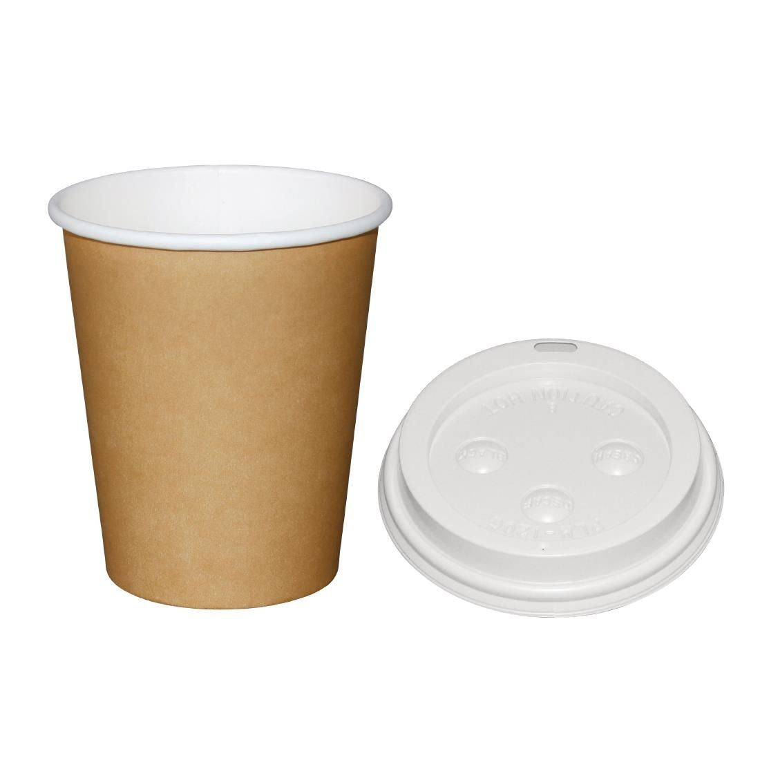 Special Offer  Fiesta Brown 225ml Hot Cups and White Lids (Pack of 1000) - SA434 Disposable Cups Fiesta   