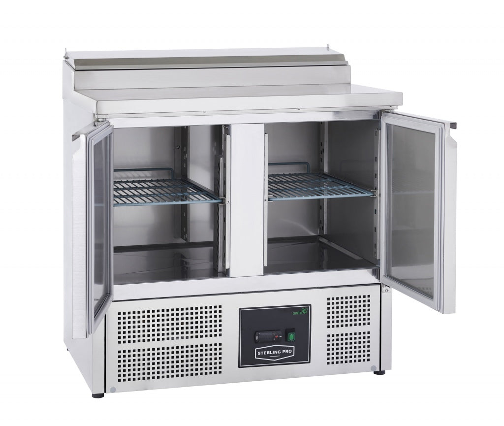 Sterling Pro Cobus 2 Door Prep Counter Fridge 5 x GN1/6 Pizza Prep Counters - 2 Door Sterling Pro   