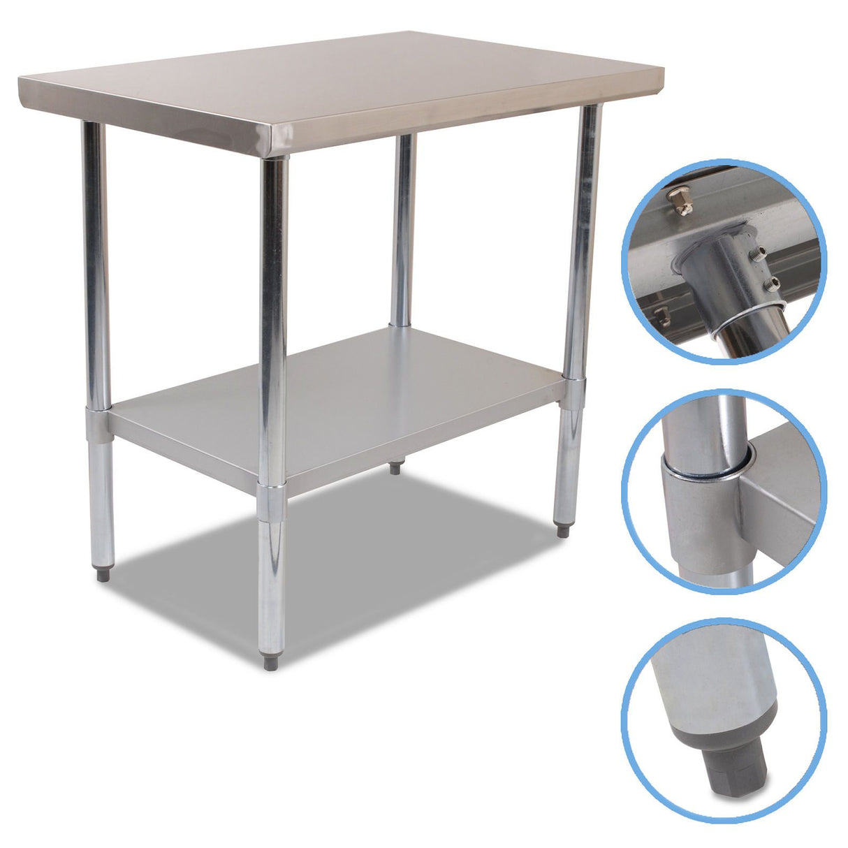 Empire 900mm Stainless Steel Centre Table with Undershelf Commercial Prep Bench - SSCT-90 Stainless Steel Centre Tables Empire