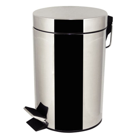 Stainless Steel Step Bin 3Ltr - L427 Bedroom and Bathroom Bins Non Branded   