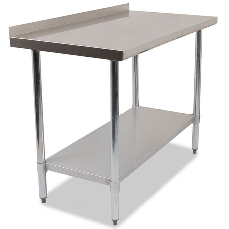 Empire 1200mm Stainless Steel Wall Prep Table with Upstand & Undershelf Commercial Kitchen Bench - SSWT-120 Stainless Steel Wall Tables Empire