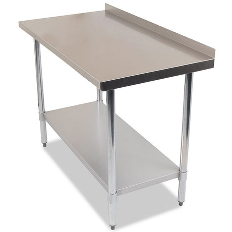Empire Stainless Steel Wall Prep Table 1200mm Wide with Upstand  - SSWT-120