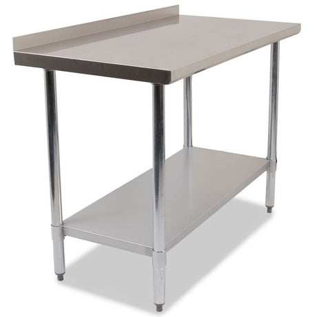Empire 900mm Stainless Steel Wall Prep Table with Upstand & Undershelf Commercial Kitchen Bench - SSWT-90 Stainless Steel Wall Tables Empire