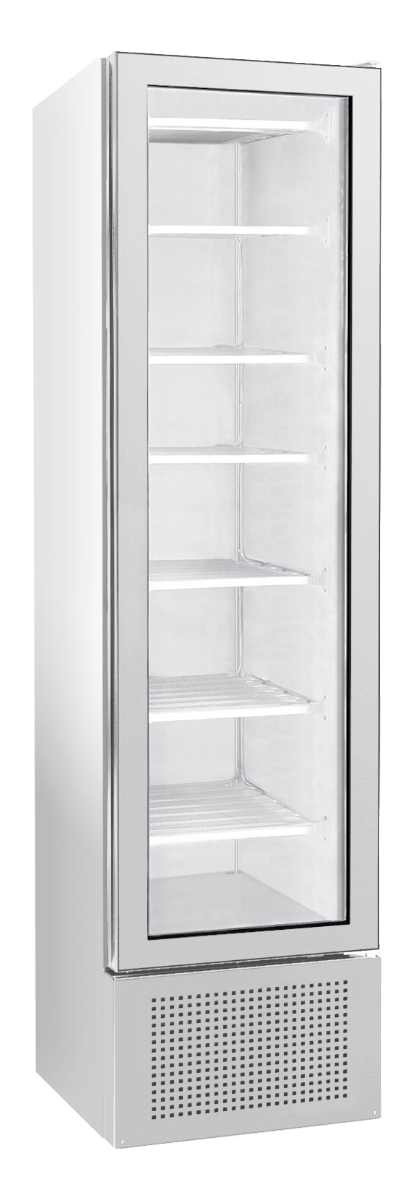 Sterling Pro BBVF225 Slimline Single Door Upright Display Freezer White Upright Glass Door Freezers Sterling Pro   