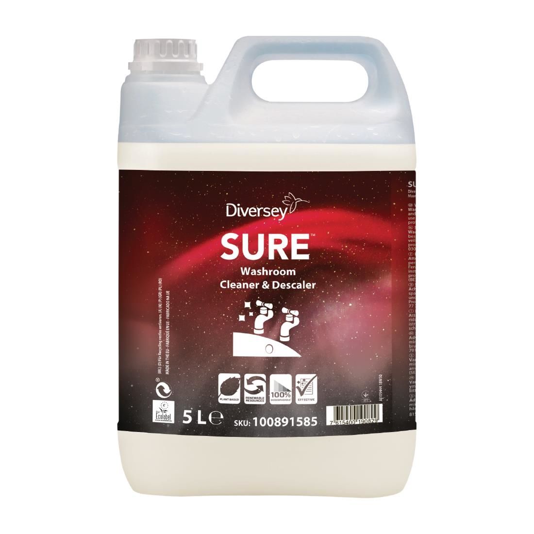 SURE Washroom Cleaner and Descaler Concentrate 5Ltr (2 Pack) - FA228 Descalers Diversey   