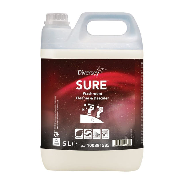 SURE Washroom Cleaner and Descaler Concentrate 5Ltr (2 Pack) - FA228 Descalers Diversey   