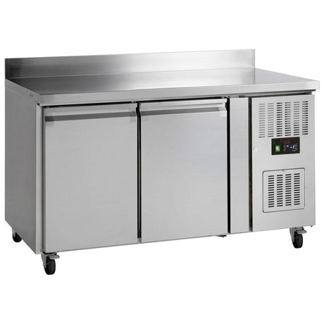 Tefcold 2 Door Gastronorm 1/1 Fan Assisted Refrigerated Prep Counter with Splashback - GC72 SS Refrigerated Counters - Double Door Tefcold   