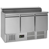 Tefcold G-Line Stainless Steel Three Door GN 1/1 Pizza Prep Saladette Counter - GSS435