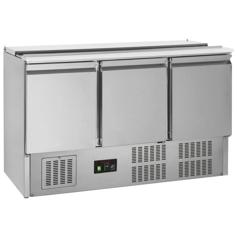 Tefcold G-Line Three Door GN 1/1 Pizza Prep Saladette Counter - GS365 Pizza Prep Counters - 3 Door Tefcold   