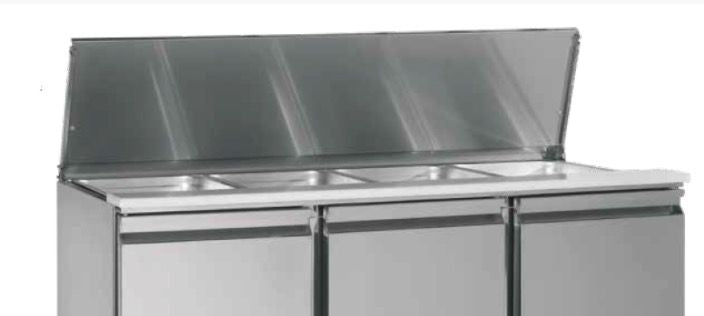 Tefcold G-Line Three Door GN 1/1 Pizza Prep Saladette Counter - GS365 Pizza Prep Counters - 3 Door Tefcold   