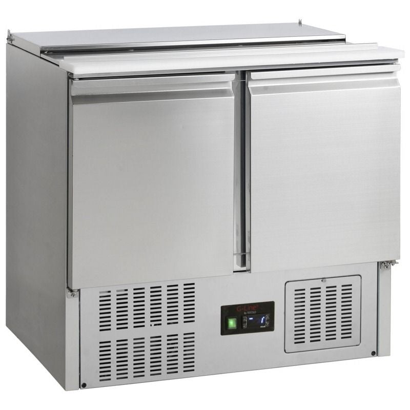 Tefcold G-Line Two Door GN 1/1 Pizza Prep Saladette Counter - GS92 Pizza Prep Counters - 2 Door Tefcold   