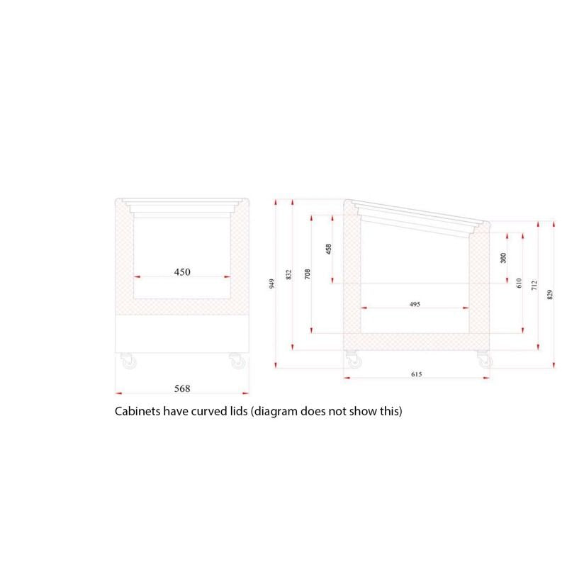 Tefcold Sliding Curved Glass Lid Chest Freezer - IC100SCEB Ice Cream Display Freezers Tefcold   