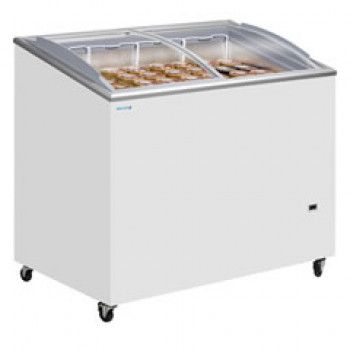 Tefcold Sliding Curved Glass Lid Chest Freezer - NIC200SCEB Display Chest Freezers Tefcold   