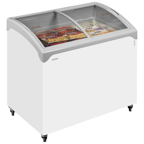 Tefcold Sliding Curved Glass Lid Chest Freezer - NIC300SCEB Display Chest Freezers Tefcold   