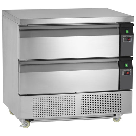 Tefcold Uni Drawer Dual Temperature Gastronorm Counter Stainless Steel - UD2-2 Counter Fridges With Drawers Tefcold   