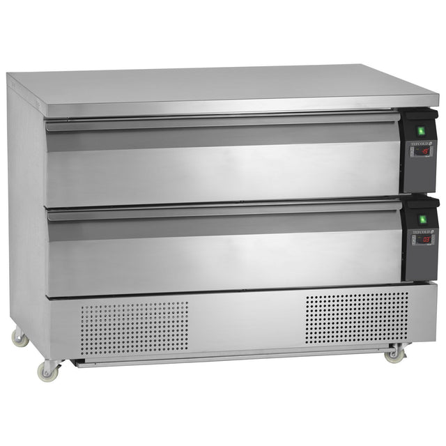 Tefcold Uni Drawer Dual Temperature Gastronorm Counter Stainless Steel - UD2-3 Counter Fridges With Drawers Tefcold   