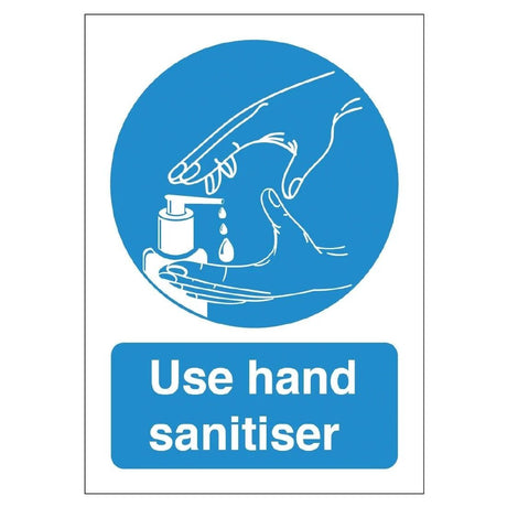 Use Hand Sanitiser Self-Adhesive Sign 300mm - FN838 Guidance Posters & Floor Graphics Unbranded   
