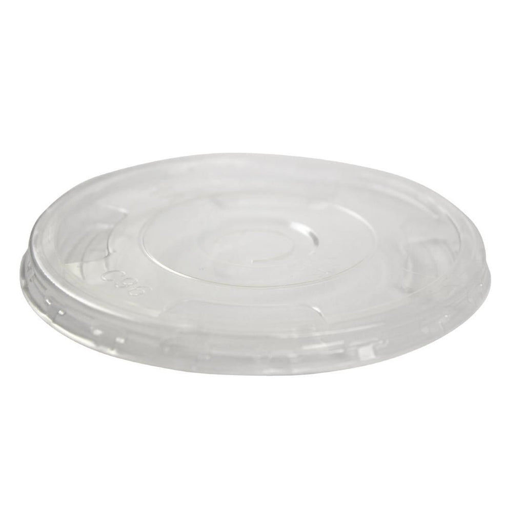 Vegware Compostable Cold Cup Flat Lids 340ml / 12oz and 455ml / 16oz (Pack of 1000) - GK106 Disposable Glasses Vegware   