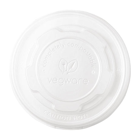 Vegware Compostable Hot Food Pot Flat Lids 170ml / 6oz and 230ml / 8oz - GH166