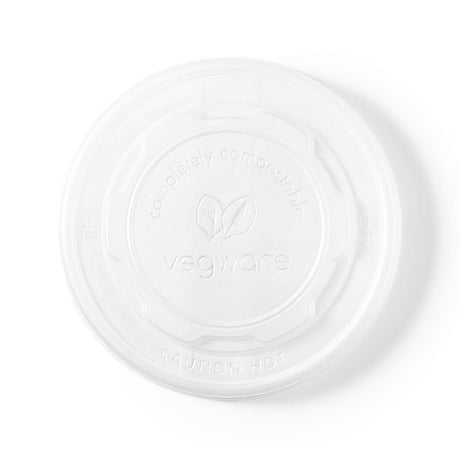 Vegware Compostable Hot Food Pot Flat Lids 350ml / 12oz and 455ml / 16oz (Pack of 500) - GF048 Condiment Pots & Soup Cups Vegware   